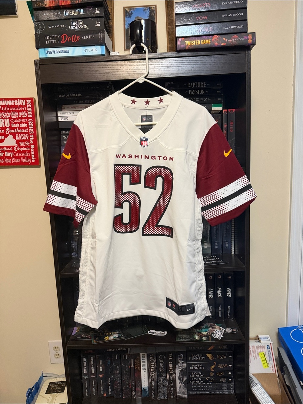 Nike Washington #52 Football Jersey in White and Burgundy